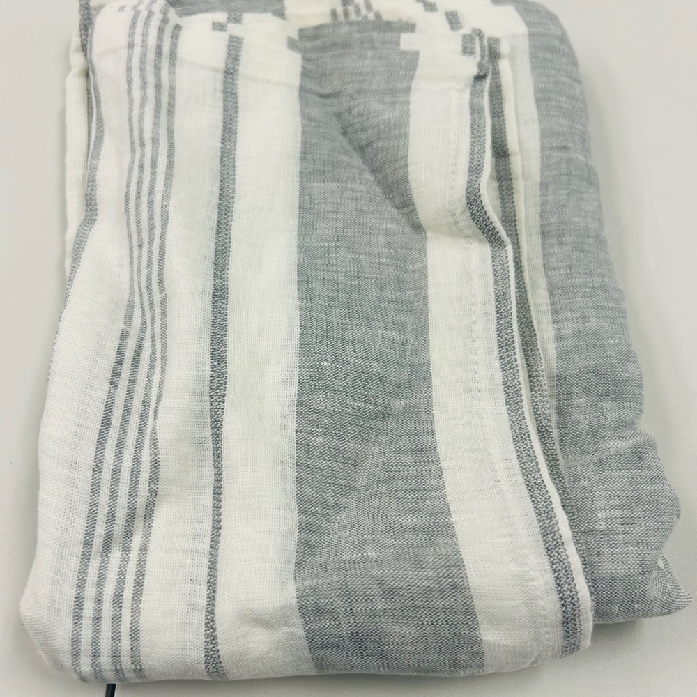 NWOT QUINCE Set Of 4 European Linen Napkins Modern Stripe Grey 3814